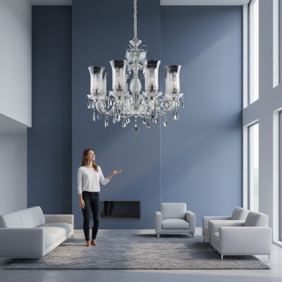 Bohemia Kristall Kronleuchter Lampe Decke Leuchte Lampen Abdeckung
