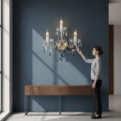 Wandleuchte Bohemia Luster Antik Stil Kronleuchter Wand Lampen Neu Wandlampe Neu