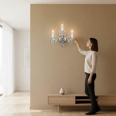 -Glas Kristall Wand Lampe Kron Leuchter Wohn Zimmer Beleuchtung Elite Bohemia