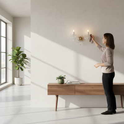 -Wandleuchte Bohemia Luster Antik Stil Kronleuchter Wand Lampen Wandlampe Neu