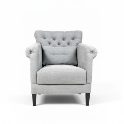 Sessel Club Lounge Designer Stuhl Polster Sofa 1 Sitzer Relax Fernseher Grau
