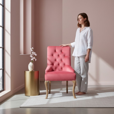 Roter Chesterfield Designer Stuhl Luxus Lederstuhl Barstühle Polster Sitzer