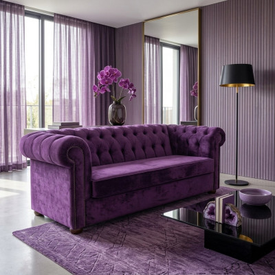 Sofa 3 Sitzer Chesterfield Couch Schlafsofa Bettfunktion Couchen Sofas Stoff Neu