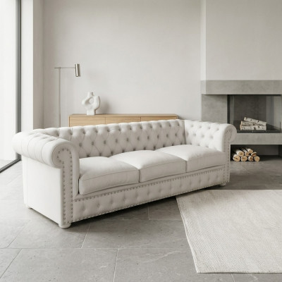 Chesterfield Dreisitzer Couch Polster Sofa Design Leder Sofas Couchen 3 Sitzer