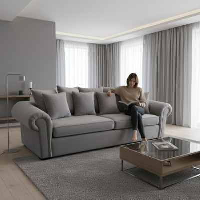 Sofa 3 Sitzer Chesterfield Polster Klassische Sofas Dreisitzer Textil Couchen