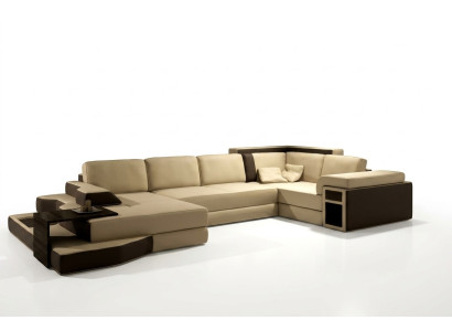 XXL Design Big Sofa +USB Ecksofa Couch Wohlandschaft U Form Leder Textil Ecke