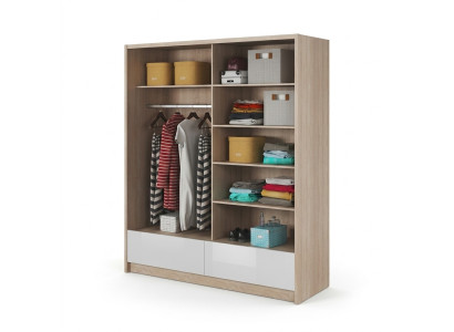 Garderobe Aufbewahrung 180cm Regal Schrank Archiv Dekorative Schiebetüren