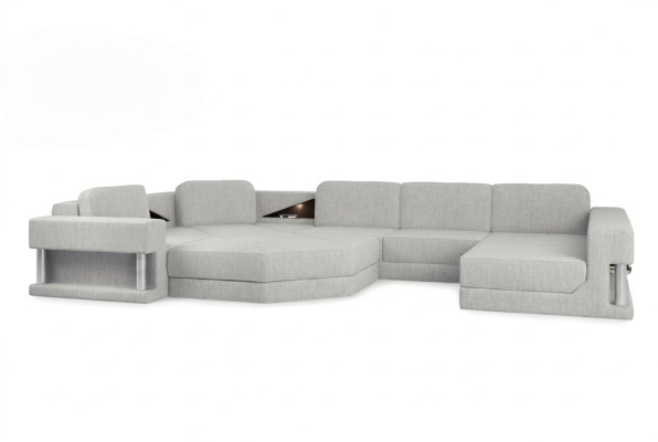 Modern Ecksofa USB LED Couch Polster Leder Design Sofa Garnitur Wohnlandschaft