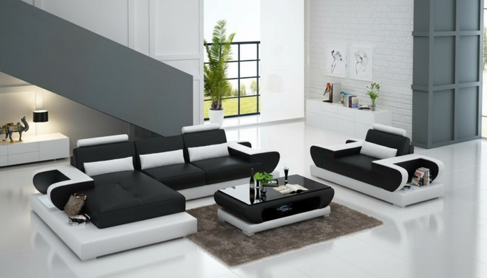 Design XXL Big Sofa mit USB,Ecksofa Ledersofa Couch Polster Ecke Wohnlandschaft