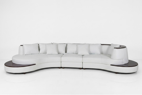 Luxus Wohn Eck Leder Garnitur Polster XXL Big Sofa mit USB UForm Ecke Landschaft