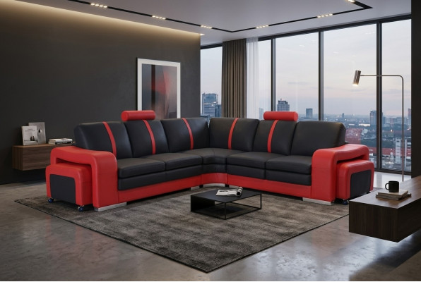 Design Eck Couch mit USB Polster Sitz Landschaft Garnitur Modern Möbel Sofas Neu