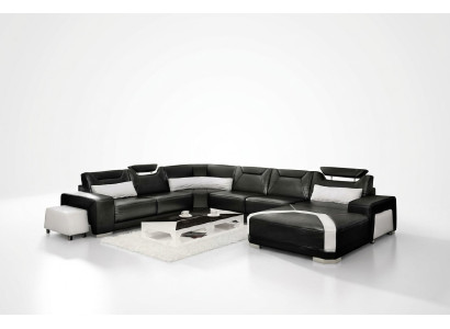 Ecksofa mit USB,Polster Wohnlandschaft Couch Sofa Wohnlandschaft UForm Sitz Ecke