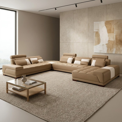 Sofa mit USB,Couch Polster Garnitur XXL Big Eck SofasWohnlandschaft Ecksofa Neu