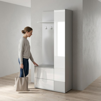 Garderobe Garderobenset Garderoben Schuhschrank Spiegel Paneel Flur