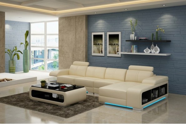 Modern Sofa L-förmiges Ecksofa aus Leder in wunderschönem Moderner Designerstil 