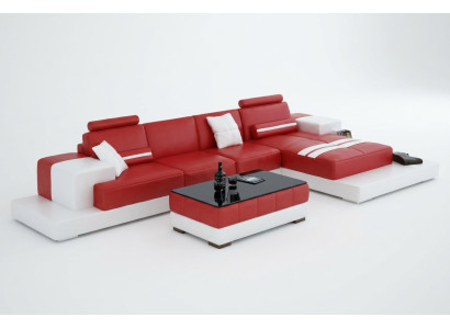 Exklusives Elegantes Ecksofa in L-Form Rotes Design für stilvolle Wohnräume