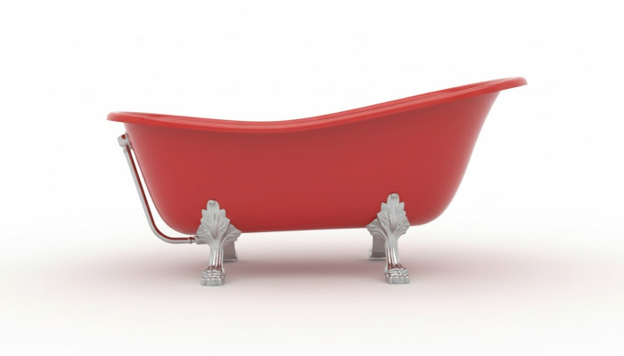 Rote Designer Badewanne Freistehende Luxus Wanne in Rot Wannen Bad
