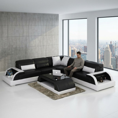 Wohnlandschaft Polster Ecke Eck Sofa mit USB Garnitur Ecksofa Couchen WetzlarC
