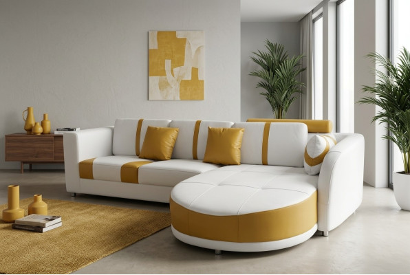 Couchgarnitur Modernes Sofa Sitzecke Leder Couch Polster Ecke Wohnlandschaft USB