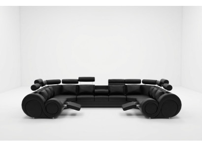 Designer Wohnlandschaft Eckcouch +USB Sofa Polster Ledersofa Sofas Neu Garnitur