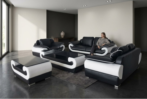 Wohnlandschaft Sofa mit USB Ecksofa Eckcouch Polster Garnitur Eck Ecke Sofas Neu