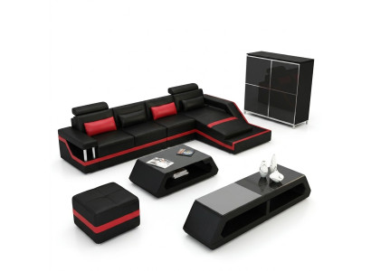 Designer Ecksofa Sofa Wohnlandschaft Big Modernes Ledersofa mit USB HAMBURG III