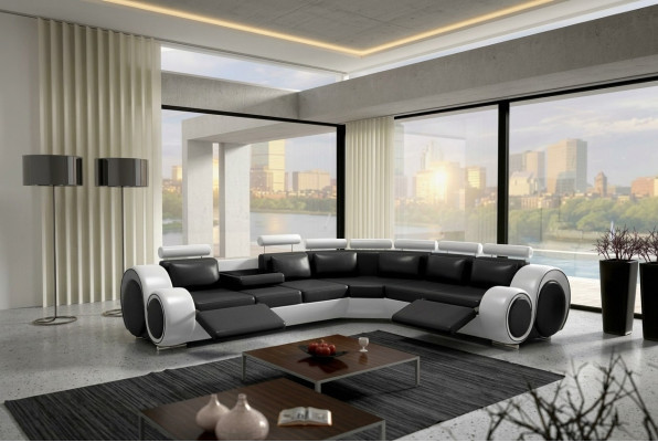 Ecksofa Berlin Eckcouch +USB Polster Wohnlandschaft Eck Garnitur Relaxfunktion