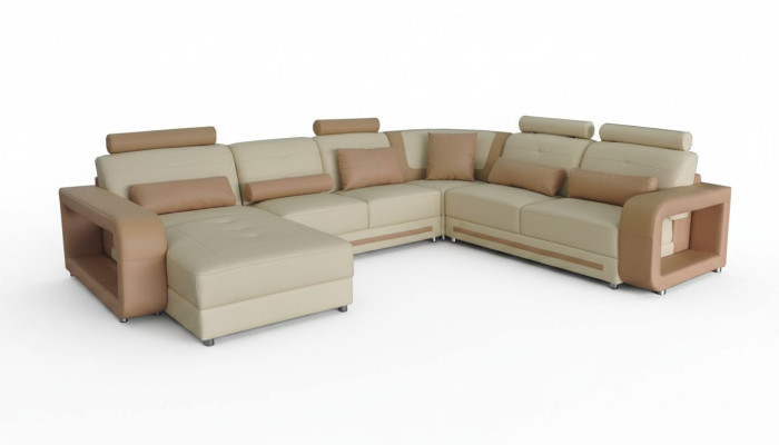 Eck Sofa + USB Polster Ecke Wohn Zimmer Landschaft Designer Couchen Textil A1135