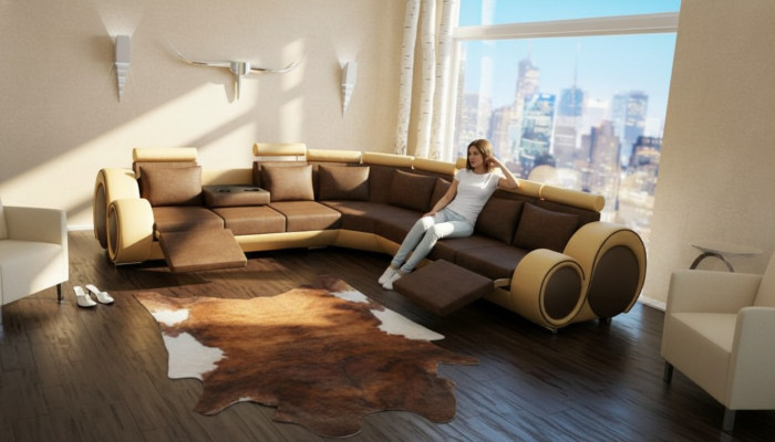 TEXTIL SOFA +USB,DESIGNERSOFA ECKSOFA WOHNLANDSCHAFT ECK NEU GARNITUR LEDER