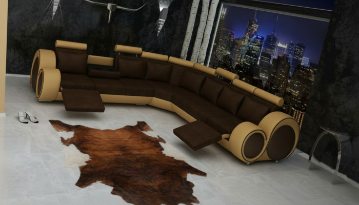 TEXTIL SOFA +USB,DESIGNERSOFA ECKSOFA WOHNLANDSCHAFT ECK NEU GARNITUR LEDER