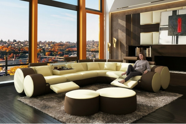 Designer ledersofa mit usb sofa ledercouch ecksofa wohnlandschaft maßanfertigung
