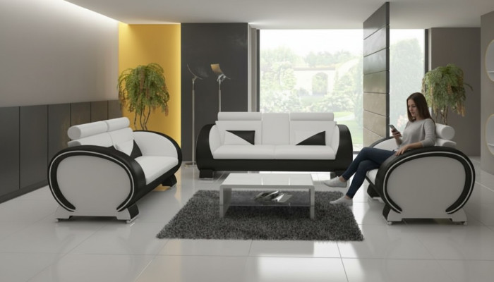 Ledersofa Sofa + USB Sofa 3 Sitzer Relaxcouch mit Barfunktion Designer Garnitur