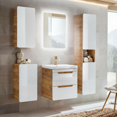 Design Bad Badezimmer Möbel 5tlg. Set Garnitur Schrank Waschbecken