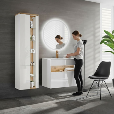 Design Badezimmer Möbel Bad 3 tlg. Set Garnitur Schrank Waschbecken