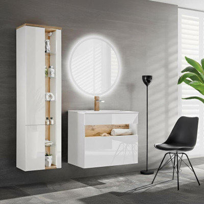Design Badezimmer Möbel Bad 3 tlg. Set Garnitur Schrank Waschbecken