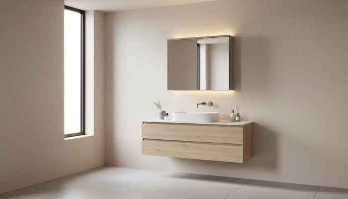 Waschbeckenunterschrank mit Waschtisch hängend 60cm Badezimmerschank
