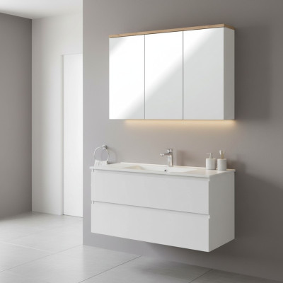 Spiegelschrank Wandschrank Badezimmerschrank mit Spiegel 100 cm