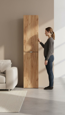 Hochwertiger Badezimmer Schrank Hochschrank Holz Badmöbel Luxus