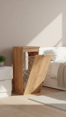 Universelle Hängeschrank Schrank Badmöbel mit einem Wäschekorb