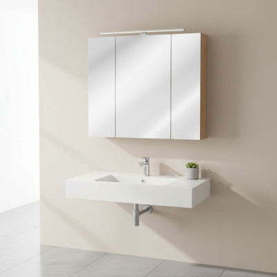 Spiegelschrank Wandschrank Badezimmerschrank mit Spiegel 80 cm Deko LED