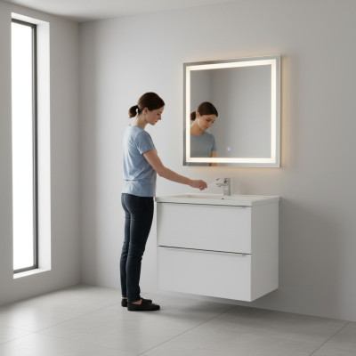 Badmöbel Set 60cm Waschbecken mit Unterschrank Dekorative Modern Waschtisch