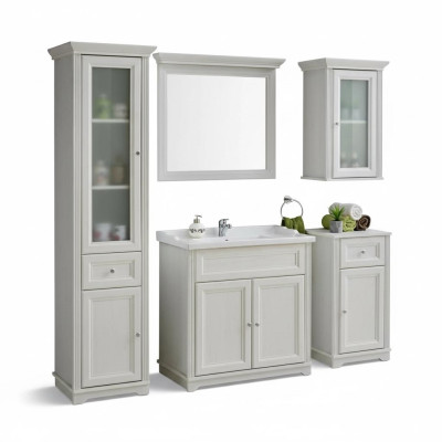 Design Badezimmer Möbel Bad 5 tlg. Deko Set Garnitur Schrank Waschbecken
