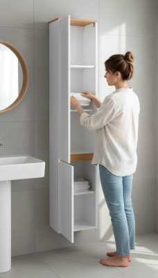 Hochschrank Badezimmerregal Hängeschrank 176cm Badezimmer Möbel