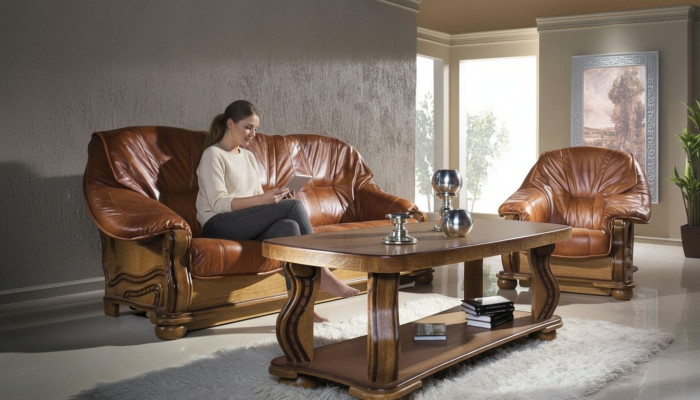 Garnitur 3+1 Sitzer Couch Sitz Polster Garnituren Set 100% Italienisches Leder