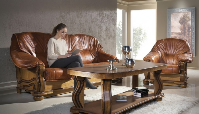 Garnitur 3+2 Sitzer Couch Sitz Polster Garnituren Set 100% Italienisches Leder