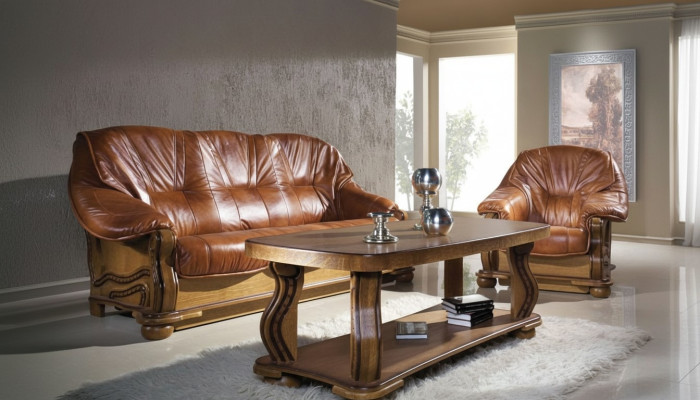 Garnitur 3+2 Sitzer Couch Sitz Polster Garnituren Set 100% Italienisches Leder