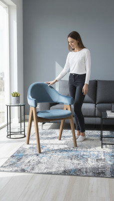 Esszimmer Set 6x Stuh Luxus Design Polster Massiv Holz Stühle Sitz Büro