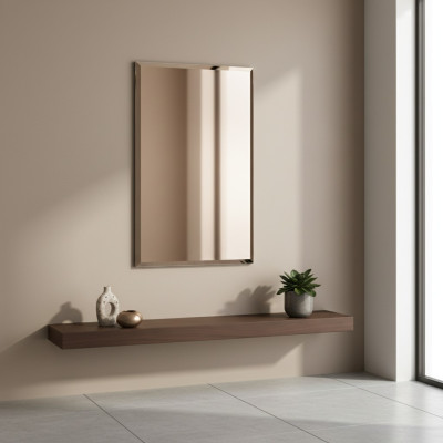 Klassischer Wandspiegel Holzrahmen Spiegel Möbel Neu 90x60cm Glas Rahmen Wand