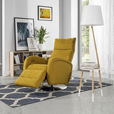 Sessel Lounge Designer Stuhl Polster Sofa 1 Sitzer Relax Drehbar Fernseh Stoff