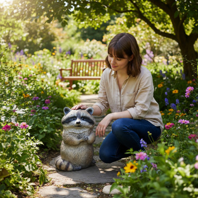 Abstrakter Waschbär  Garten Dekoration Statue Neu Skulpturen Figuren Skulptur